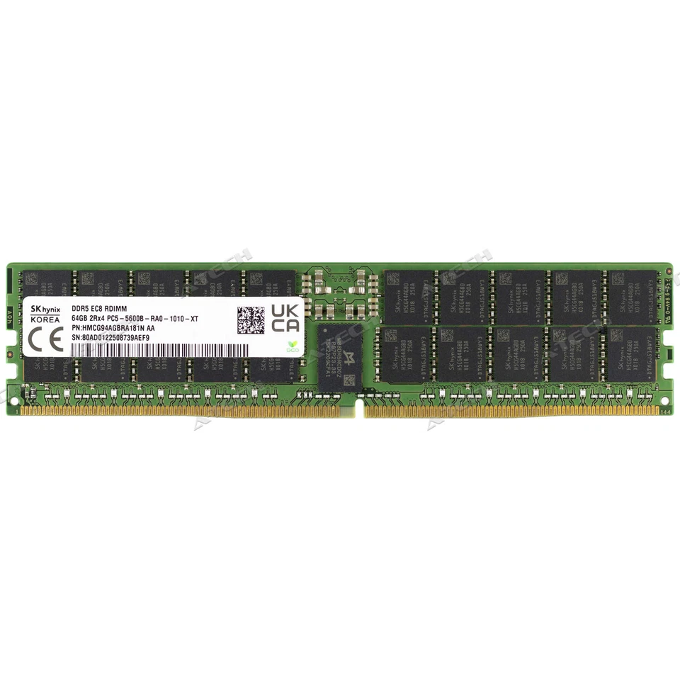 Hynix 64GB DDR5-5600 EC8 RDIMM HMCG94AGBRA181N HMCG9AGBRA181N Server Memory RAM - Image 2 of 4