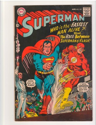 Superman 199 - Silver Age - Key - 1st Race- Flash vs Superman - VG/F or better