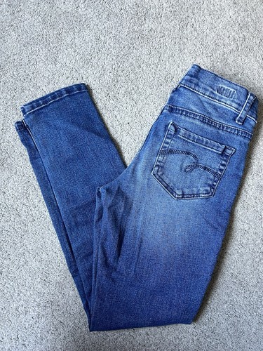 Justice Girls Mid Rise Jegging Size 10 Blue With Flowers Elastic Pockets - Picture 5 of 6