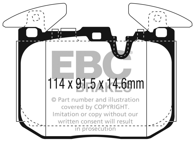 EBC for 2014+ BMW I8 1.5L Turbo/Electric Yellowstuff Front Brake Pads - ebcDP423