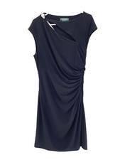 Lauren Ralph Lauren Women’s Black Asymmetrical Rhinestones Sheath Dress Size 14