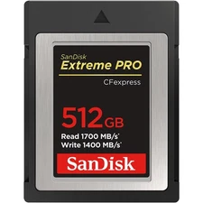 SanDisk 512GB Extreme PRO CFexpress Type B Memory Card