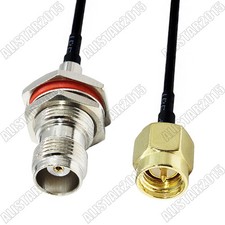 SMA Male Plug to TNC Female Jack Nut Bulkhead Adapter Pigtail Coax Cable RG174