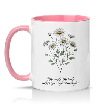 Stay Simple Stay Kind And Womens 11 Unzen Keramiktasse Floral Positivity...
