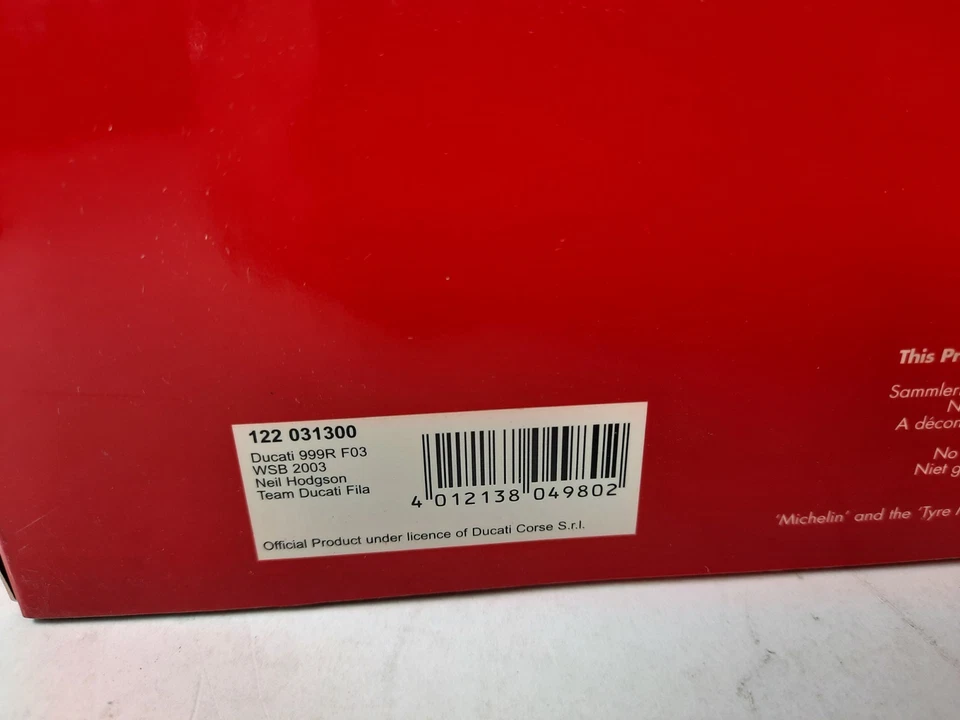 Minichamps Ducati 999R F03 #100 Neil Hodgson WSB 2003 1/12 Foto 4 de 4