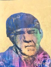 Moe Howard. The Three Stooges.  An Original Painting  By Ro West. W/COA