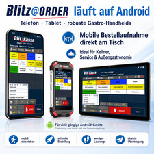 Blitz@ORDER - Blitz!Kasse&reg; Restaurant - Kellner Soft  f&uuml;r Android Tablet