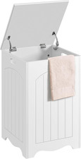 Yaheetech White Bathroom Laundry Basket Large Bin Wooden Storage Home Organizer 