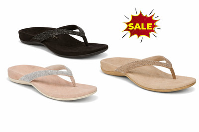 Vionic Dillon Shine Women s Orthotic Flip Flops Arch Support Comfort Sandals NEW