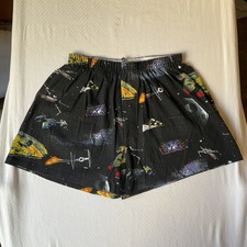 Star Wars Youth Boy Sleepwear M Black Shorts Boxer Graphic Print Spaceships