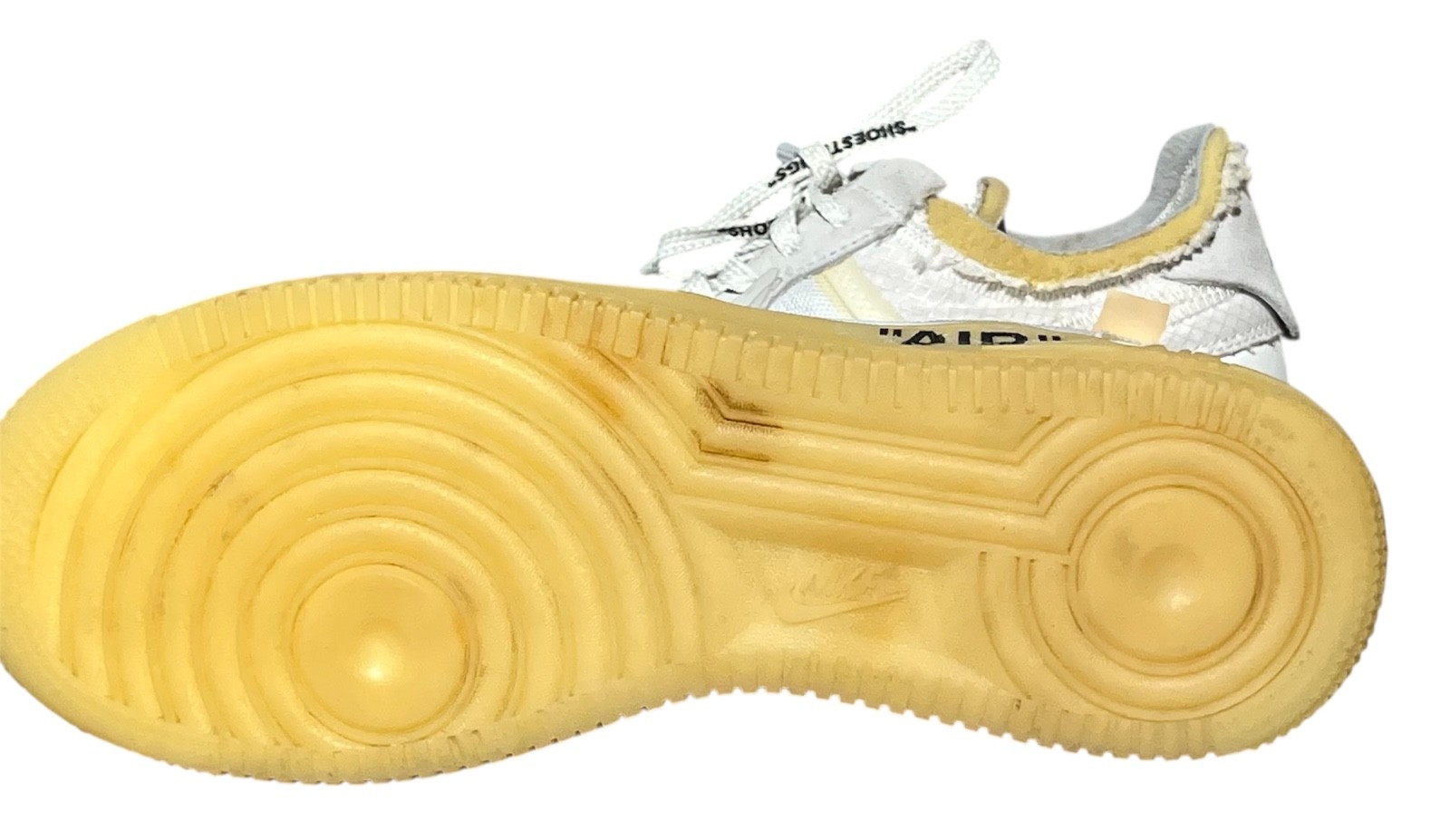 A04606 100 Off White x Nike Air Force 1 osso chiaro bianco taglia 8 5 US