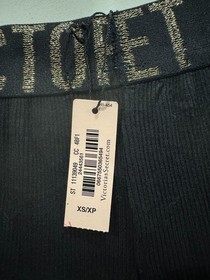 Victoria's Secret Lounge Pants Shimmer Logo Black  XS