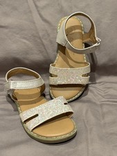 Toddler Kennedy Cat  Jack Adjustable Strap Flat Sandals White glitter Size 6