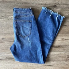 Rewash Women's Jeans Distressed High Waist Wide Leg Medium Wash Size 1/25