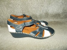 Pavers Womens Leather Wedge Sandals Shoes size 5 UK 38 Eur
