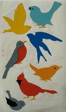 COLORFUL BIRD Stickers(7pc) Mrs.Grossman's•Flying•Robin •Blue Jay•Card Making•