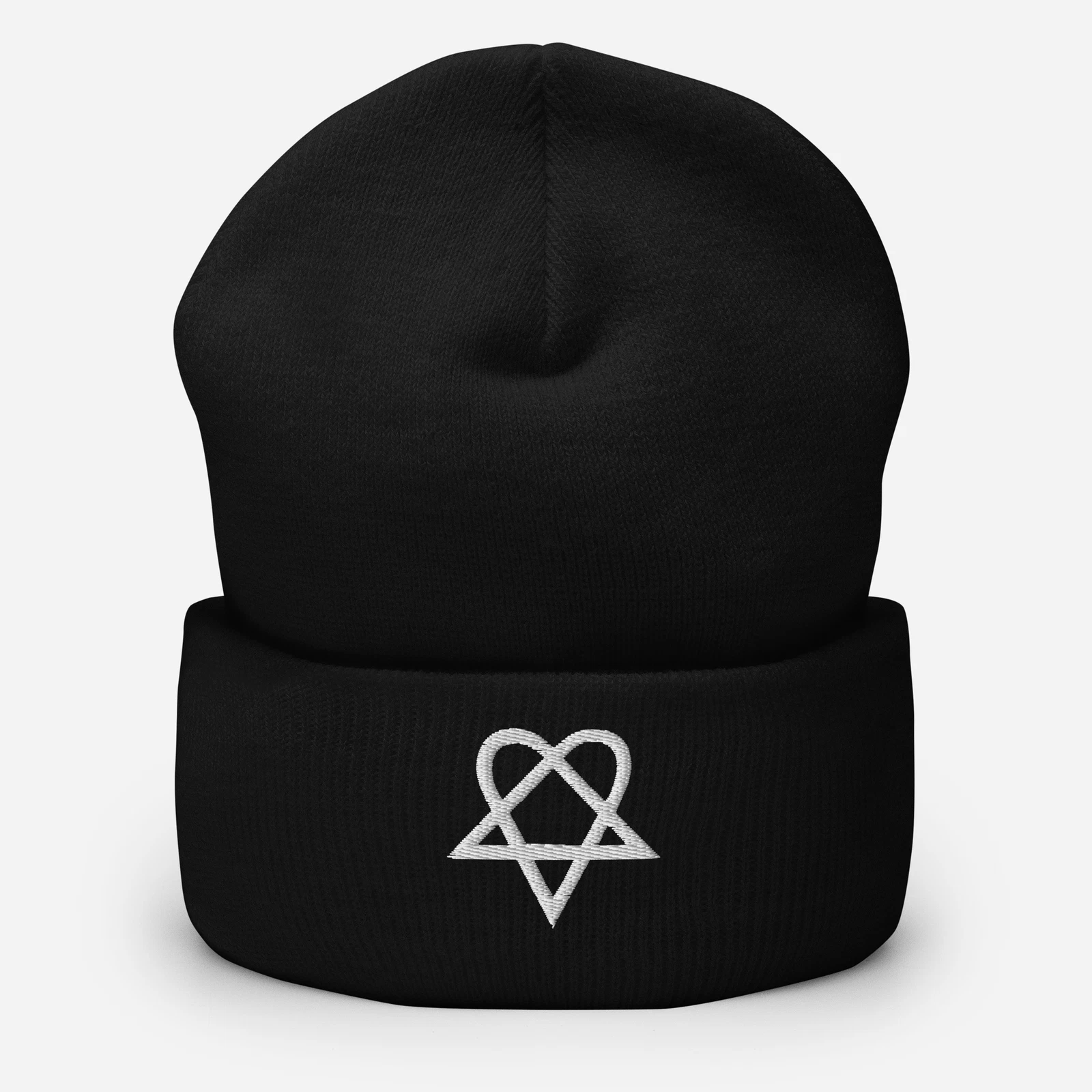 NEW *HIM* heartagram Ville Valo logo Black cuffed beanie merch hat Goth