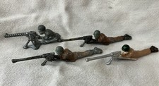Vintage Manoil Thin Series Lot 4 Machine Gunner Dimestore Lead Toy Soldiers