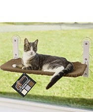 Gorilla Grip Cat Window Perch Hammock Adjustable Bed Foldable Brown