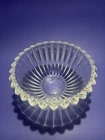 Vintage TIFFANY & CO Ribbed Crystal Hearts Rim, 8in Serving Bowl Made In Italy