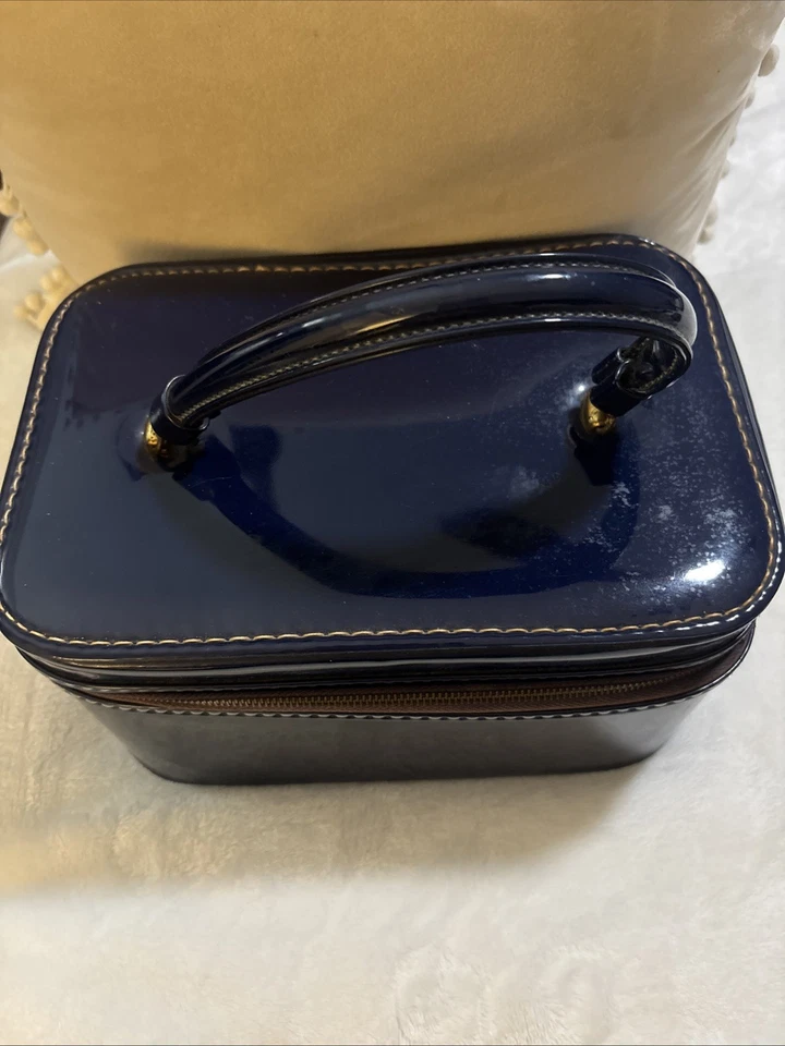 Bolso Cosmético Vintage Charol Años 50 Con Espejo Retro Foto 3 de 4