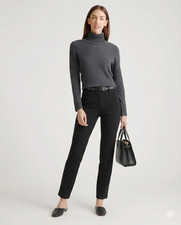 Quince Black Ponte Pants - Straight Leg - 4 Pocket - M NWOT