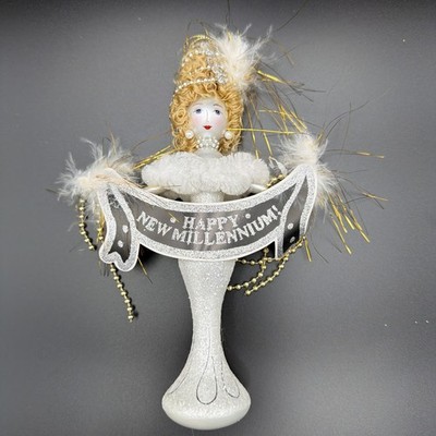 Kurt S Adler The Mystique Collection Happy New Millenium Glass Ornament Y2K
