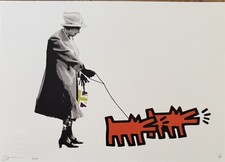 limited edition Death NYC print “Queen Walking Dogs” Keith Haring's 