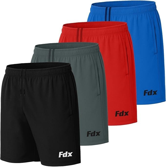 FDX Mens Football Shorts Quick Dry Running Jogging Gym Sports Breathable Fitness