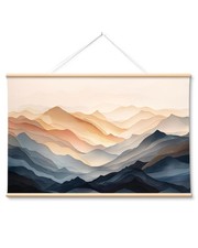 Extra Large Canvas Wall Art, 36x54 Inch Abstract Mountain Landscape, Modern N...