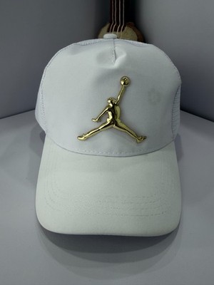 Jordan Jump White Mesh Men's Adjustable Curved Eaves Sports Casual Baseball Cap