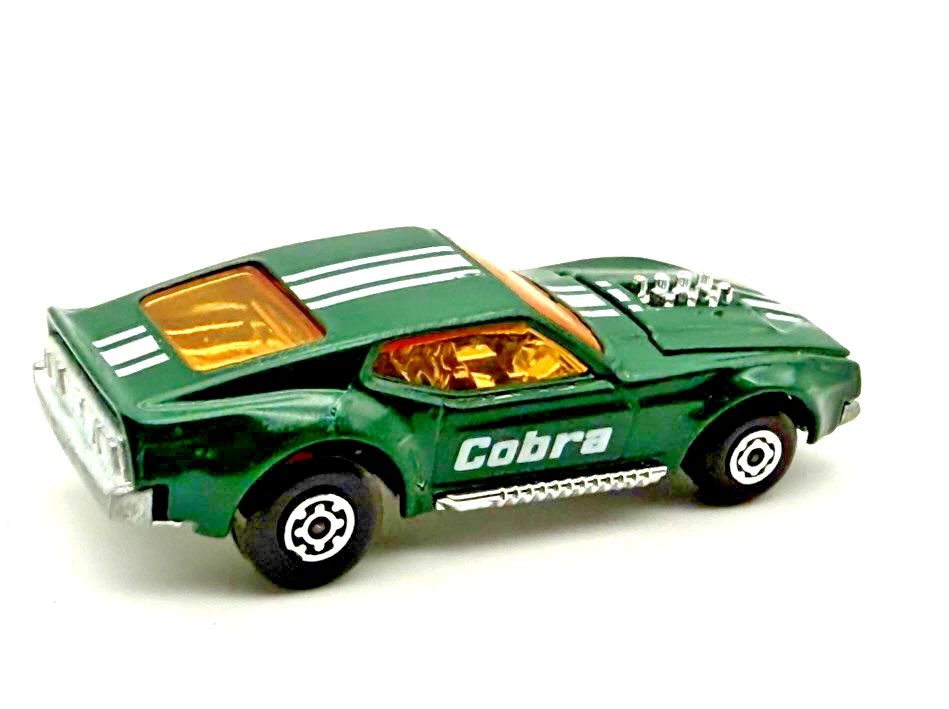 Lesney Matchbox 44 Superfast Boss Mustang Cobra 1972 Dark Green Mint in PVC Box - Image 4 of 4