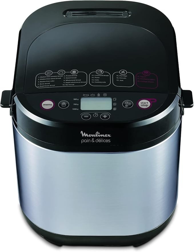 Moulinex Delight Brotbackautomat mit Funktion Joghurt Metall/schwarz 1 kg