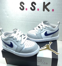 Nike Air Jordan 1 Low ALT Neutral Grey White Navy Toddler Size 4c