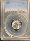 1957 Roosevelt Dime PCGS MS65