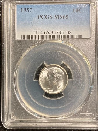 1957 Roosevelt Dime — photo from the most recent tracked eBay sale
