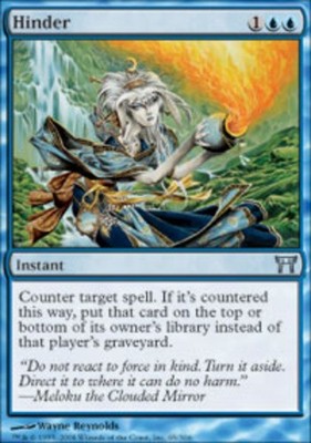 MTG Hinder - Foil, Champions of Kamigawa, Moderately Played, English