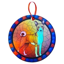 Basenji #1 Design Holographic Dog Ornament, Pet Gift -3.5 inches Diameter