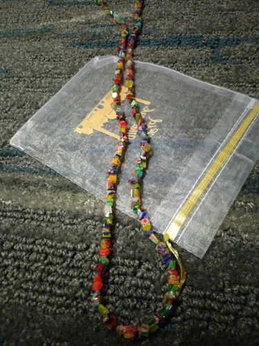 VETEMENTS Collana bigiotteria moda lunga lunghezza perle di vetro multicolore