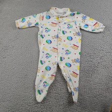 VTG Carters One Piece Romper Baby Boy 6-9 Months Terry Playroom Bunny Bear Block