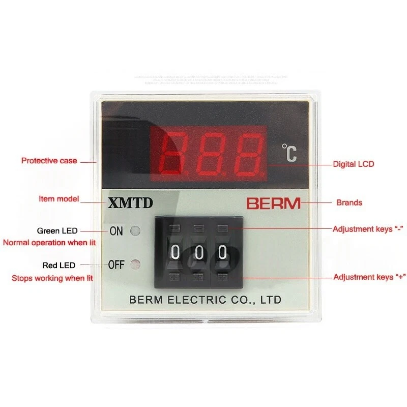 Digital Thermostat Industrie thermostat Thermostat Unterputz AC 220V 380V - Bild 2 von 4