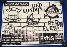 VTG 1991 Belgium PUNK CONCERT POSTER Brussels USED 21x28 Red London/Void Section