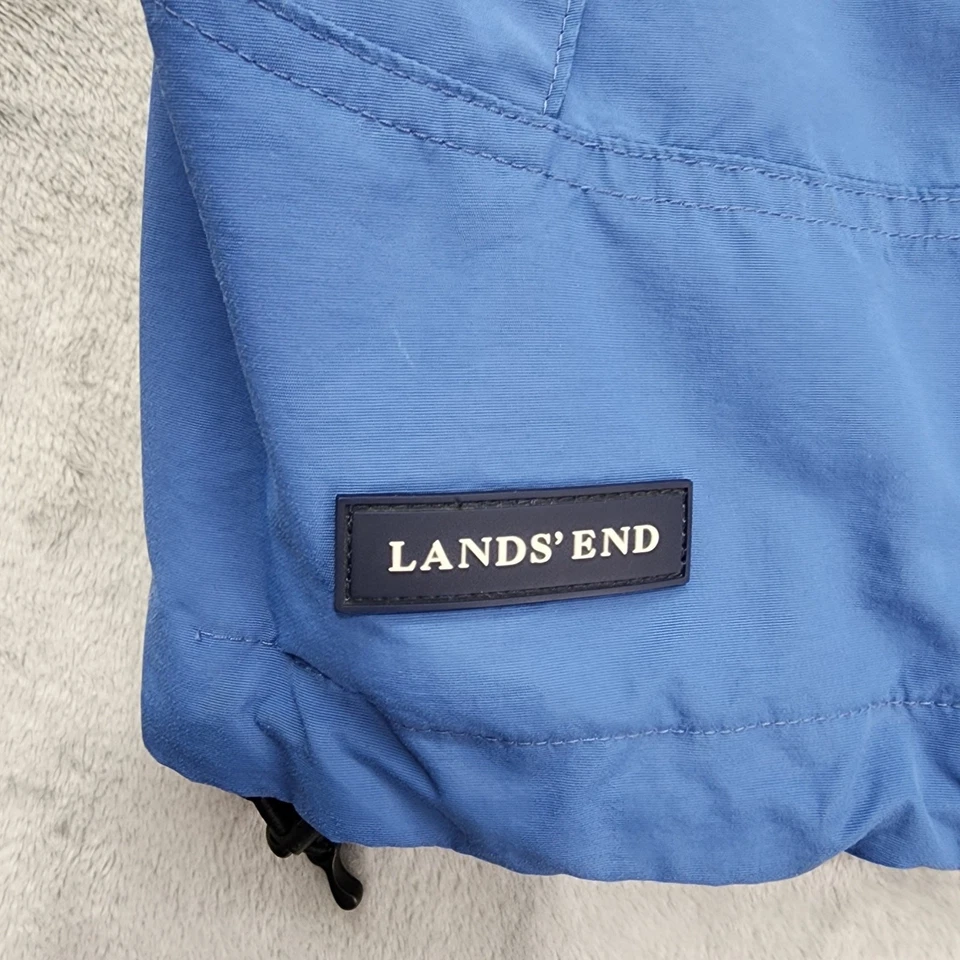 Lands End Jacket Mens XXL/T 50-52 Blue Hooded Windbreaker Drawcord Hem Outdoors - Image 3 of 4