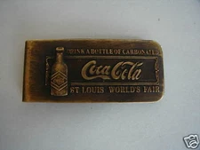 COCA COLA ADVERTISING MONEY CLIP ST LOUIS WORLD'S FAIR