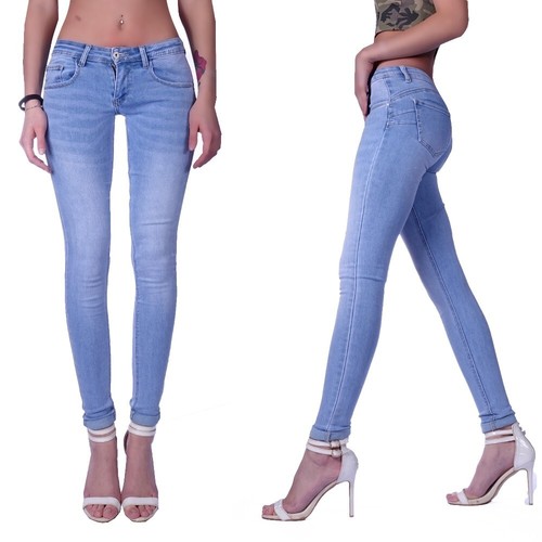 Damen Jeans Röhrenjeans Röhre Stretch Skinny Stretch Hose Sexy Hüftjeans M58 - Bild 1 von 5