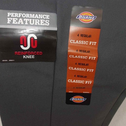 NEW Dickies Classic Fit Pants Reinforced Knee Chinos Boys Size 4 Regular Gray - Picture 5 of 6