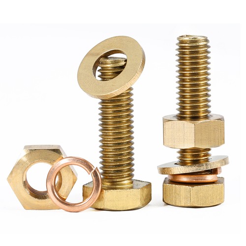 M4 M5 M6 M8 M10 M12 M14 M16 Brass Hexagon Head Screw Bolt/Nut/Flat/Spring Washer - Picture 13 of 100