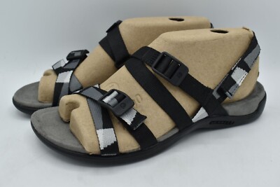 Merrell Womens Size 7 District 3 Black Backstrap Webbing Open Toe Sandals Shoes