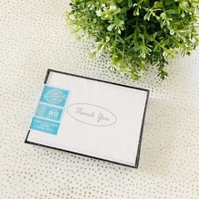 Silver Script In Oval Thank You Cards, 20 Count, 3.5 in x 5 in Cards & Envelopes