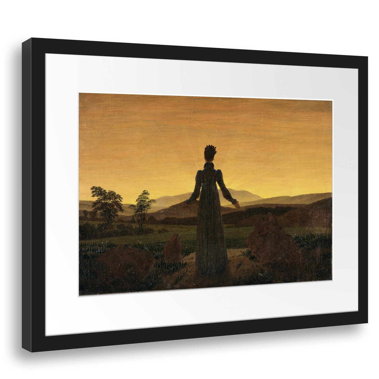 Caspar David Friedrich Frau Vor Der Untergehenden Sonne Kunstdruck Caspar David Friedrich - Frau vor untergehender Sonne | eBay